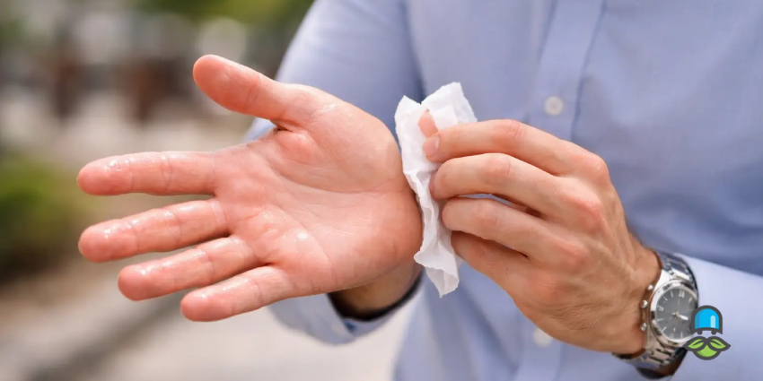 علت عرق کف دست 